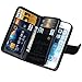 iPhone 5 case, iPhone 5s wallet case, BRG [WRISTLET] [6 CARD HOLDER] [MAGNETIC DETACHABLE] PU Leather Folio Flip Credit Card Slots Cash Holder Wrist Strap Case for Apple iPhone 5 5s, Black