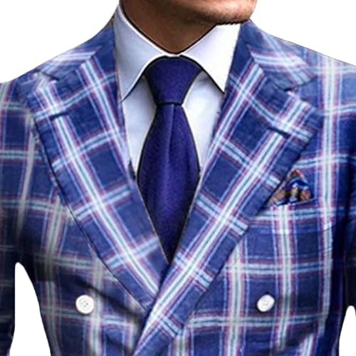 Print Plaid Blazers for Men Stylish Banquet Slim Suit Jacket Business Versatile Performance Sport Coat2