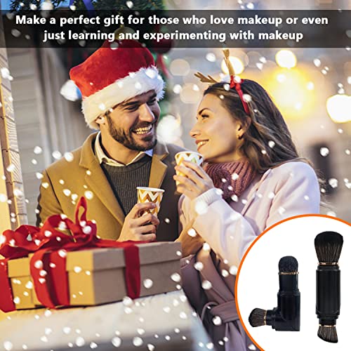 Falliny Retractable Kabuki Makeup Brushes, Travel Double-Ended Foundation Powder Blush Brush, Dual Concealer Makeup Brush With Cap For Blush, Bronzer, Buffing, Highlighter, Flawless Powder Cosmetics #TOP7
