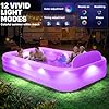AixPool Extra Large Inflatable Pool With Lights,Upgraded Solar Powered Blow Up Pool For Adults,Inflatable Kids Swimming Pool with Seat& Backrest,Big Inflatable Kids Pool For Backyard,120x73x20IN-White