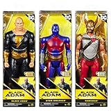 Toptoys2u Bargain Bundles DC-Comics Black Adam - Figuras de acción articuladas coleccionables de 28 cm, paquete de los 3 personajes, Black Adam, Atom Smasher y Hawkman