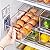 MineSign 4Pack Stackable Fridge Drawers Pull-out Storage Bins with Handle Clear Food Container for Refrigerator Plastic Dresser Organizer Fruit&Veggie Keeper for Freezer Cabinet Kitchen Organization