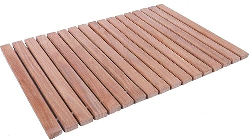 Miniatura 2 de Nordic Style Teak Alfombra de ducha y baño, uso en interiores y exteriores, plataforma de madera antideslizante para sauna, piscina, decoración de