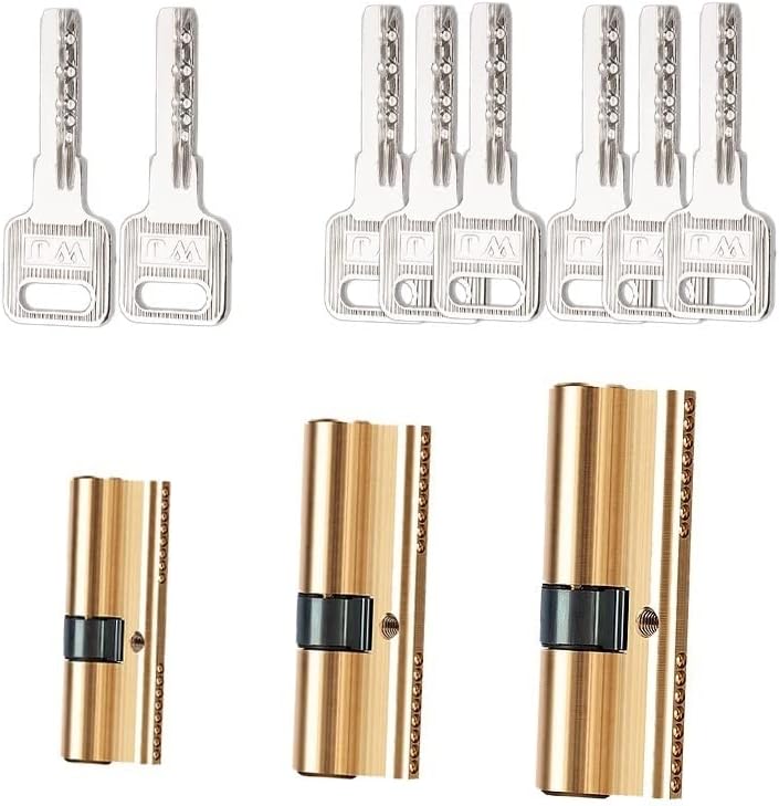 Door Lock Barrel,Lock cylinders, 1Pcs Pure Copper Anti - Theft Door Lock Core 65 70 80 90 115mm Brass Cylinder with AB Key Anti-Theft Lock (Color : 90mm 40and50) (Color : 75mm 37.5and37.5)