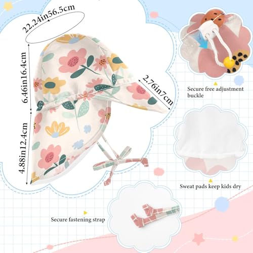 Flowers Cream Color Cartoon Kid Sunhat Boys Beach Toddler Girl UV Protection Wide Brim Travel Essentials4