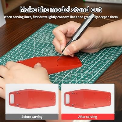 Model Scriber, Line Scriber with Tungsten Steel Blades, Model Scribing Tool for Modeling Hobby, RG Scale Model, Gundam Model Kit, Plastic Models, Resin GK Carved Engraved Lines (0.2MM)