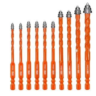 BGTEC Punte Eccentriche a denti di Sega a Quattro Taglienti - 10 pezzi 5mm*2+6mm*4+8mm*2+10mm+12mm Punta Trapano Legno per legno, plastica, mattoni, piastrelle, vetro, calcestruzzo e marmo