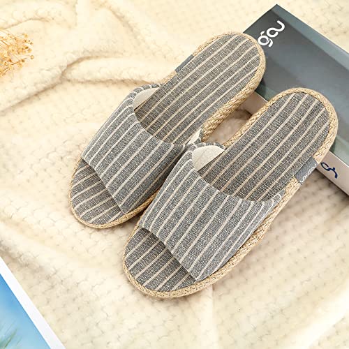 Summer House Slippers for Women Indoor Open Toe Women House Slippers Cotton and Linen Shoes Breathable Home TPR Outsole2