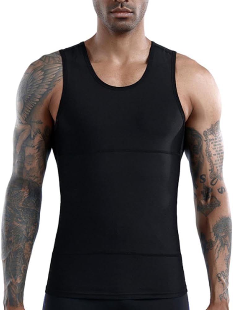 Mens Body Shaper Slimming Vest Compression Tank Top Shirt