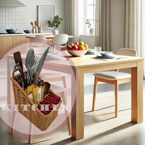 Handwoven Wicker Remote Control Holder,Rustic Rattan TV Remote Caddy Storage Box for Table, Farmhouse Desk Organizer Office Supplies,Makeup Brush Holder,Utensil Caddy (Golden Oak, Small - 3 Comp.) - Cosy Home Interiors Handwoven Wicker Remote Control Holder,Rustic Rattan TV Remote Caddy Storage Box for Table, Farmhouse Desk Organizer Office Supplies,Makeup Brush Holder,Utensil Caddy (Golden Oak, Small - 3 Comp.) - Image 5