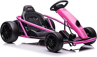 24V Go Kart for Kids 8-12 Years, 300W*2 Extra Powerful Motors, 9Ah Large Battery 8.1MPH High Speed Drifting with Music, Horn,Max Load 155lbs Outdoor Ride On Toy for Teens (Rose)