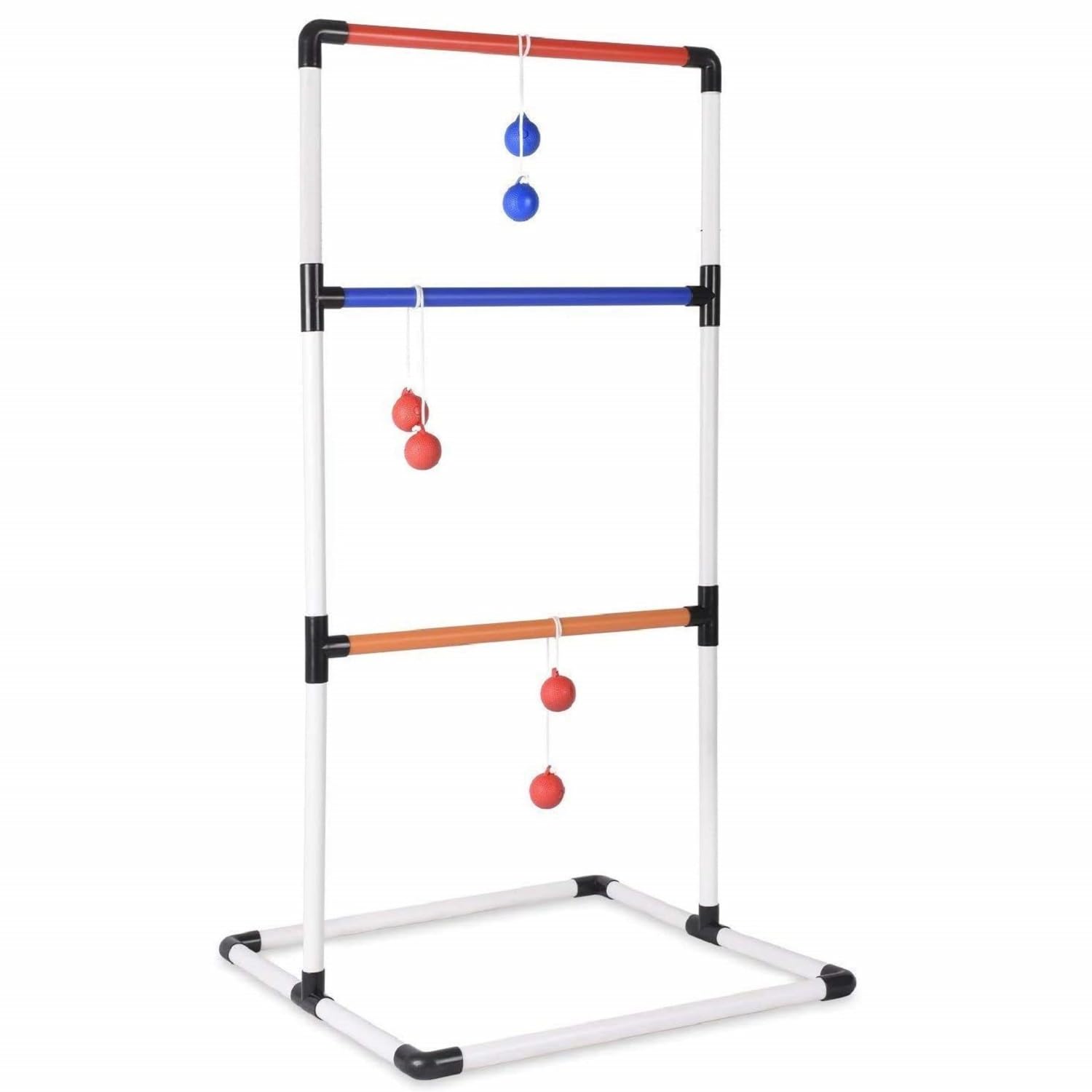 Ladder Toss Outdoor Game Set - IRIS Indoor Ladder Ball Toss Game with 6 Weighted Bolos, Carrying Case and Sand Weighted PVC Piping,Games for Adults, Kids, Family