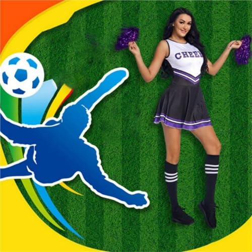 Uniforme de Animadora Multicolor de 5 Piezas con Estampado de Letras Tradicional 6