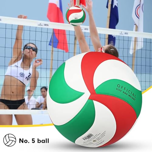 Image of Soft Rubber Lightweight Volleyball for Indoor Training Game Competition, Gym, Outdoor Beach Play, Gift for Kids,Fit for Beginner, Teenager, Adult, 1pcs
