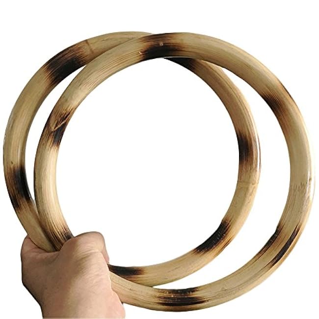 ZooBoo Wing Chun Rattan Ring - Natural Wood Rings Wing Tsun Kung Fu Wrist Hand Strength Training Equipment Yewen Sau Sticky IP Man Siu Lum Kung Fu Rings - Rattan 9 inch