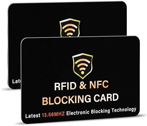 SaiTech IT Blocking Cards 2 Pack Premium Contactless NFC Debit Credit Card Passport Protector Blocker Set for Men & Women, Smart Slim Design Perfectly fits in Wallet/Purse (Black)