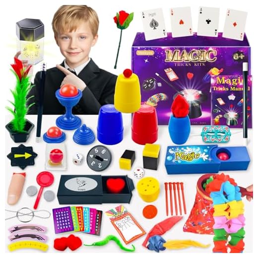 Zauberkasten 80+ Zaubertricks Set Für Kinder Mit Zauberstab – Magie Requisiten Ab 3 Jahren, Lern-Set