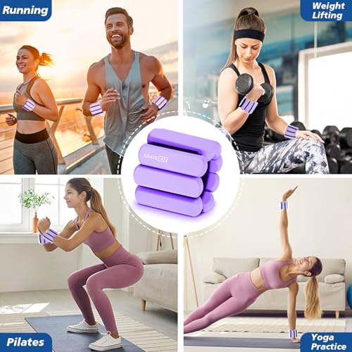 Image of Wrist Ankle Weights for Women 2 Pack(1lb Each), Ideal for Strength Training | Adjustable Silicone Wearable Arm and Leg Weights for Pilates, Gym, Yoga, Cardio. Waterproof, Anti slip, Sweat Proof