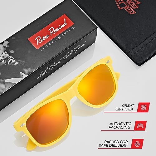 Image of Retro Rewind Polarized Sunglasses for Women Men - UV400 Classic Square Vintage Shades Trendy Unisex Sun Glasses
