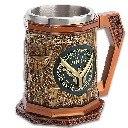 United Cutlery Dune House Atreides Sculpted Mug | Officially Licensed Dune Memorabilia | Hawk Emblem & Sandworm Design on Each Side | 6