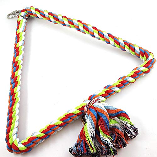 Large Cotton Triangle Rope Bird Perch Swing for Spoiled Pets