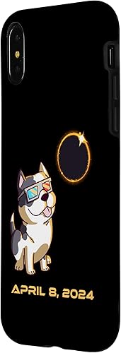 Vista 5 de iPhone 15 Total Solar Eclipse April 8 2024 Totality Dog Pitbull Case