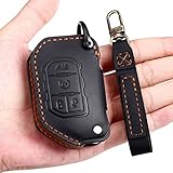 EASYANT Genuine Leather Car Key Fob Cover Compatible with 2018 - 2022 Jeep Gladiator Wrangler Sahara