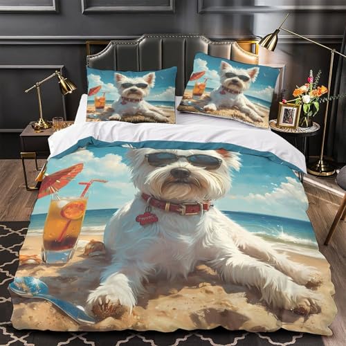 Parure de lit 3D chien mignon housse couette 140x200 ado - 2