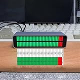 Lecreatekit Professionelles Stereo-LED-Pegelmessgerät, Aluminiumlegierung, Audio-Signalanalysator mit 1 ms für Reaktion auf Studiomischung und Live-Sound, USB-betrieben, Silber, 95 x 25 mm