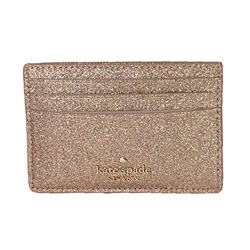 Kate Spade New York Wlru5774 Joeley Glitter Small Slim Card Hold Case Wallet Rose Gold #TOP6