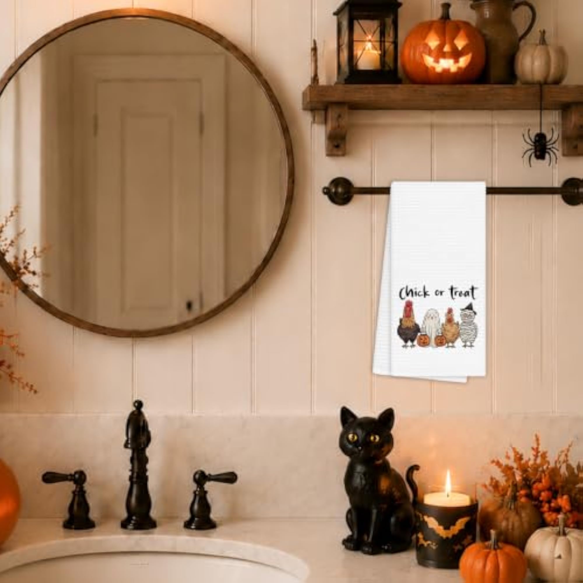Halloween Chick or Treat Kitchen Towels, Funny Decor