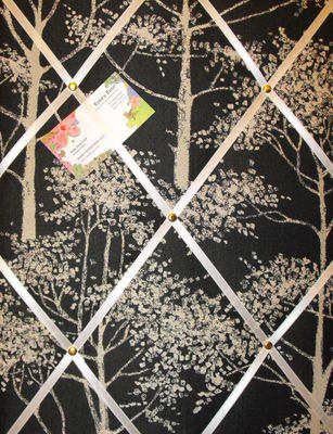 Medium Laura Ashley Silver Birch Hand Crafted Fabric Notice/Pin/Memo Board