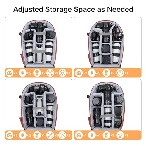 Image of MOSISO Camera Backpack, Photography Camera Bag 15-16 inch Waterproof Hardshell Case with Tripod Holder&Laptop Compartment