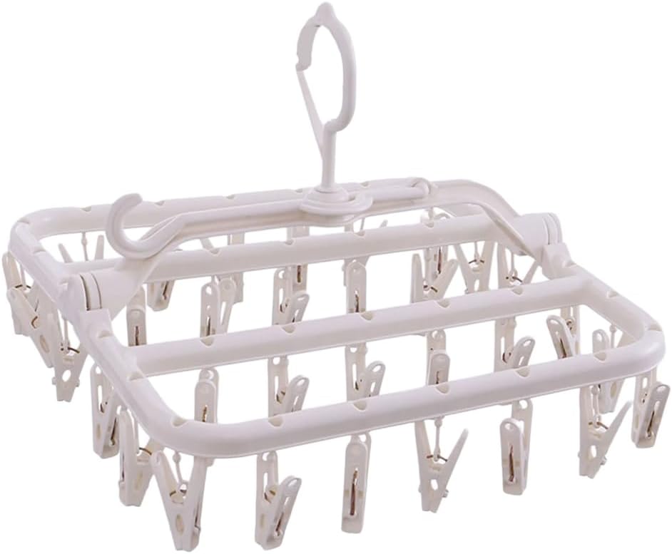 Foldable Clothes Hanger Multiple Clip Drying Rack for Family Use