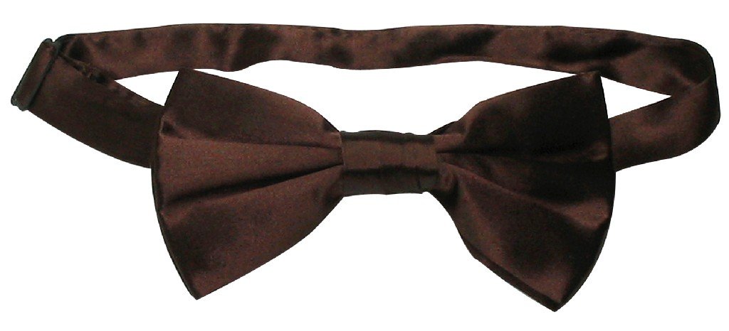 100% SILK BOWTIE Solid CHOCOLATE BROWN Color Men's Bow Tie for Tuxedo or Suit