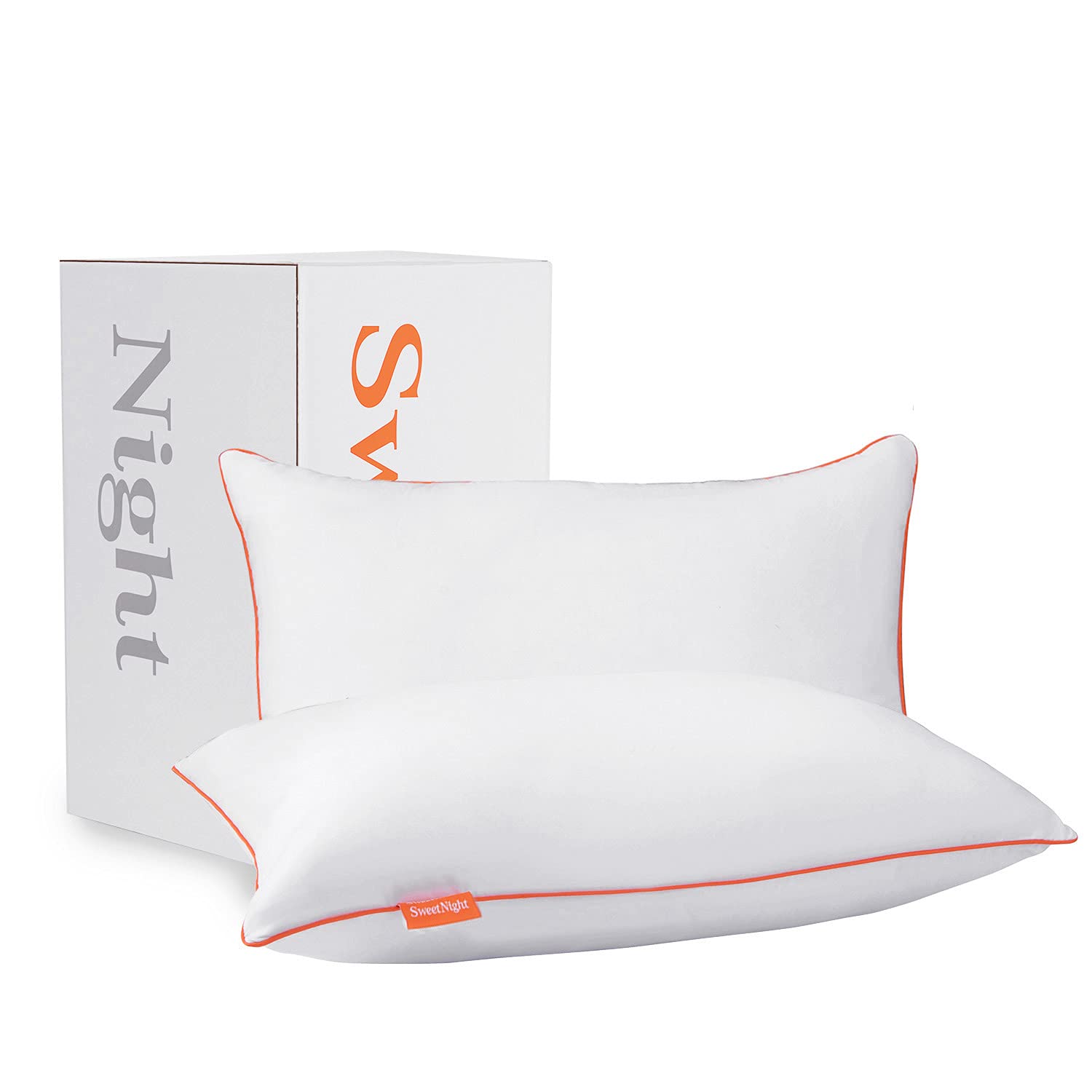 Sweetnight Bed Pillows for Sleeping Queen Size Set of 2, Gel Fluffy Cooling Pillow, Down Alternative Pillows Hotel Collection Luxury Soft Inserts, Breathable for Side Back and Stomach Sleepers
