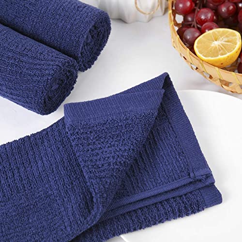 Anyi Navy Dish Towels For Kitchen, Absorbent Cotton Kitchen Towels For Drying Dishes, Terry Tea Towels For Cleaning Set Of 3, 16X26 Inches #TOP7