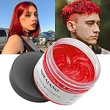 VOLLUCK Red Hair Wax Pomades 4.23 oz - Natural Hair Coloring Wax Material Disposable Hair Styling Cl