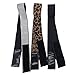 Atimiaza 3 Pcs Elastic Bands for Wigs - Lace Melting, Edge Wrap to Lay Edges (Silver, Leopard, Black Pack)