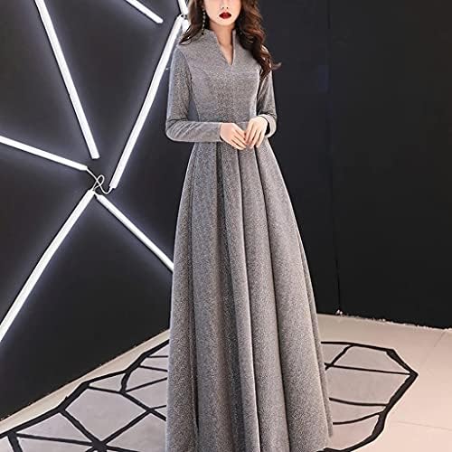 فساتين سهرة طويلة للنساء من الساتان بتصميم انيق باشو طويل وقصة ايه لاين