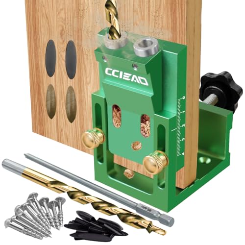 Pocket Hole Jig Kit, 2 Hole Adjustable Angle Drill Guide Screw Joint Angle Jig Dowell Drill Joinery Carpentry Locator Woodworking Tools