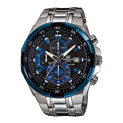 Image of Casio Edifice EFR-539D-1A2VUDF Black Analog Dial Silver Stainless Steel Band Men's Watch Chronograph 100M Water Resistant EX190