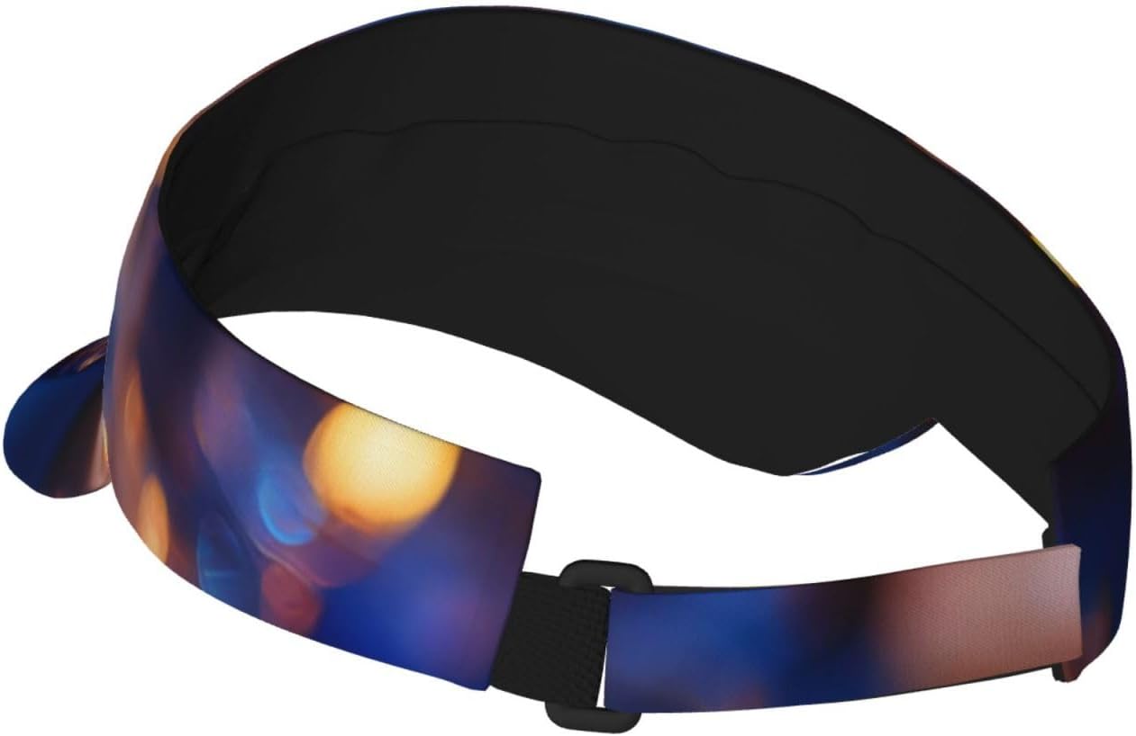 (Candles) Adult Sun Visor Hat Adjustable Open Top Sports Cap Breathable for Men Women Beach Vacation Essentials Black