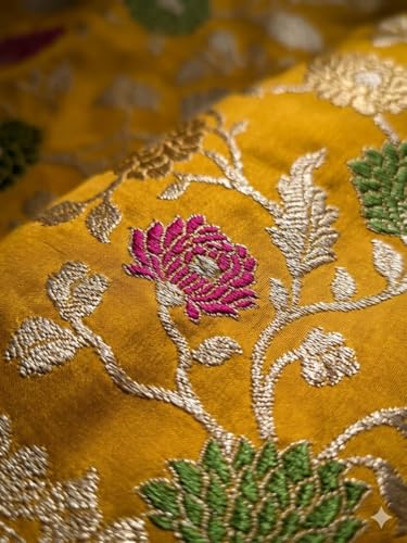 REVIVE ME gold banarasi silk saree in katan silk – image 3