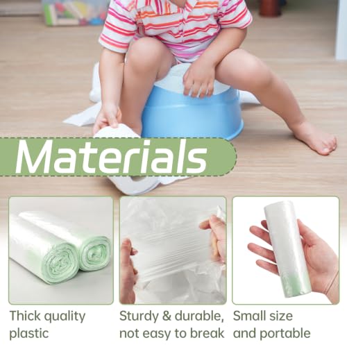 Image of 120 Pack Portable Potty Chair Liners with Drawstring,Training Toilet Seat Potty Bags,Disposable Potty Liners Bags for Kids Toddler Pet Outdoors