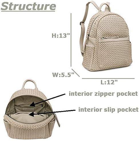 Woven Backpack for Women Trendy Daypacks Stylish Backpack Purse Women's Fashion Backpack for Travel Vacation (Large Beige Woven) - Image 7
