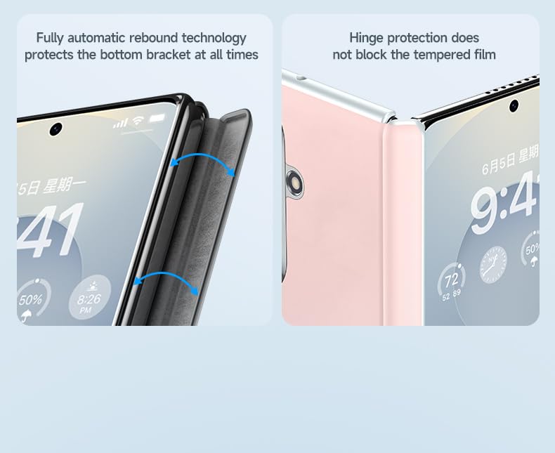 Coque Fold8 Ultra cuir blanc avec charnière et protection objectif intégrée
