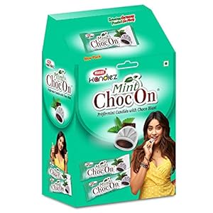 Mahak Kandiez Mint Chocon Candies Minty and Chocolaty Mouth Fresh Candy Dispenser Box Pack of 1