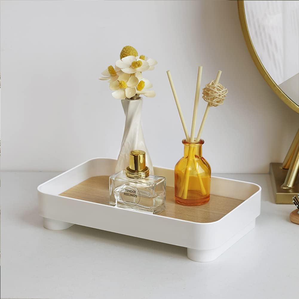 Rectangle Bathroom Tray, Countertop Organizer Trays 9.45" Vanity Counter Tray Cosmetic Holder Decorative Tray Dresser Tray for Ornament,Candle, Lotion Bottle, Cosmetics : Home & Kitchen