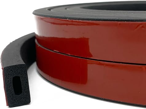Rectangular Foam Rubber Seal Strip, Self-Adhesive Rubber Weather Stripping, Rubber Gasket for for Auto, Boat, Garage Door/Window, Machinery and More, W0.75" x H0.39", L26Ft